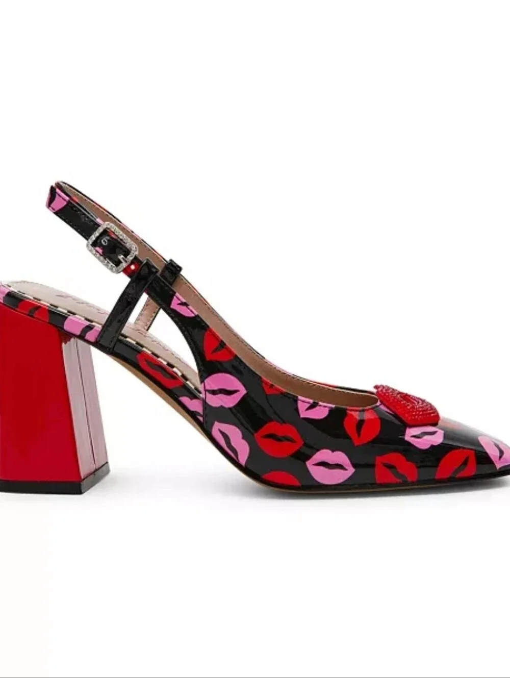 ❤️▪️💋 Betsey Johnson▪️Women Ashley Novelty Lips Slingback Block-Heel Pumps
